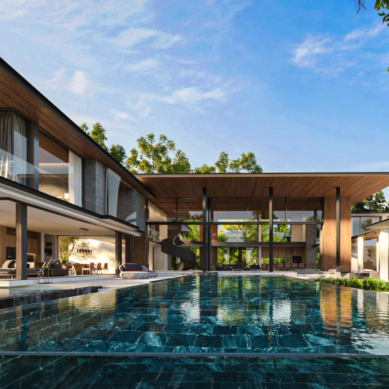 Grand Modern Zen Style 5BR, 7Bathroom, 1 family room