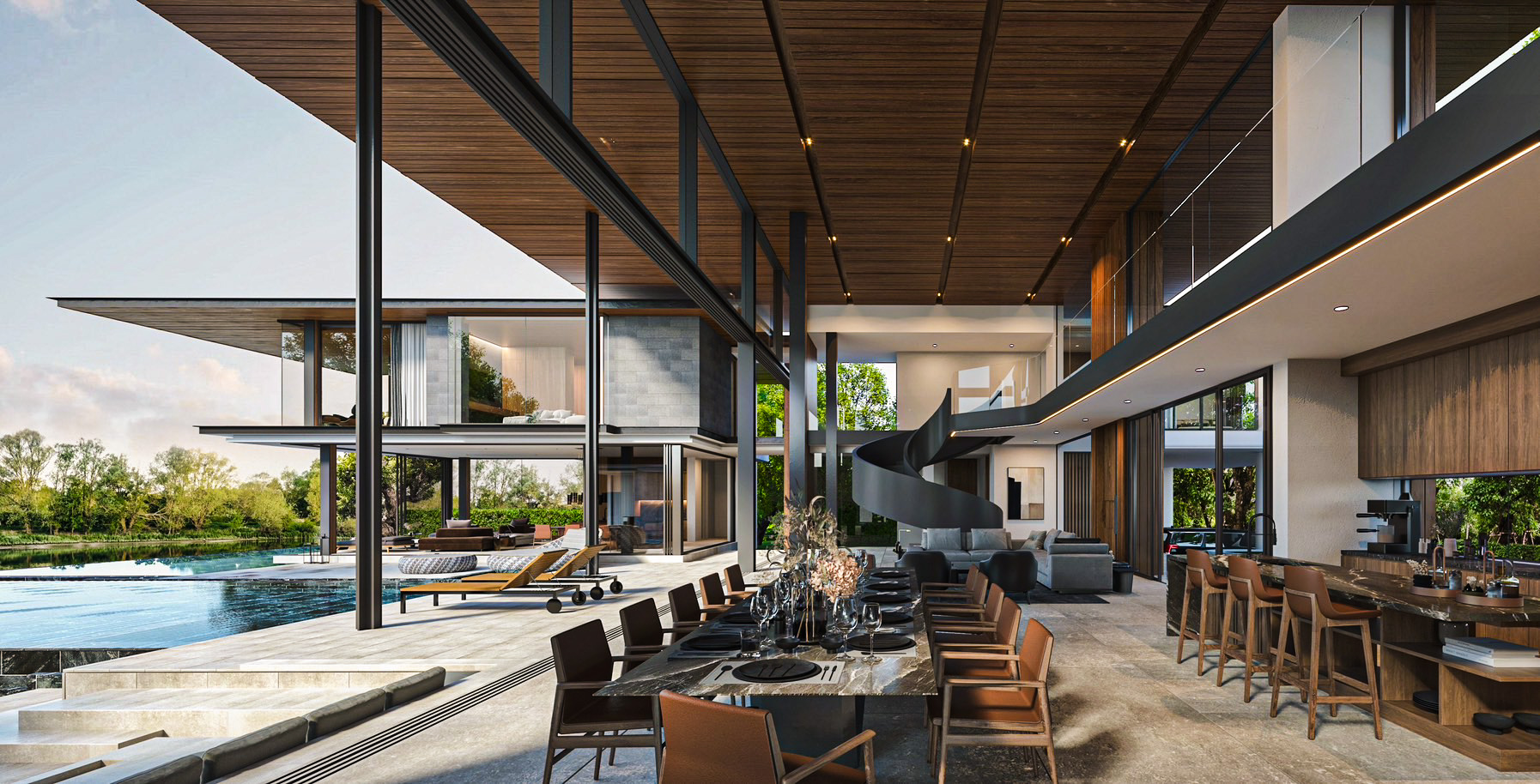 Grand Modern Zen Style 5BR, 7Bathroom, 1 family room