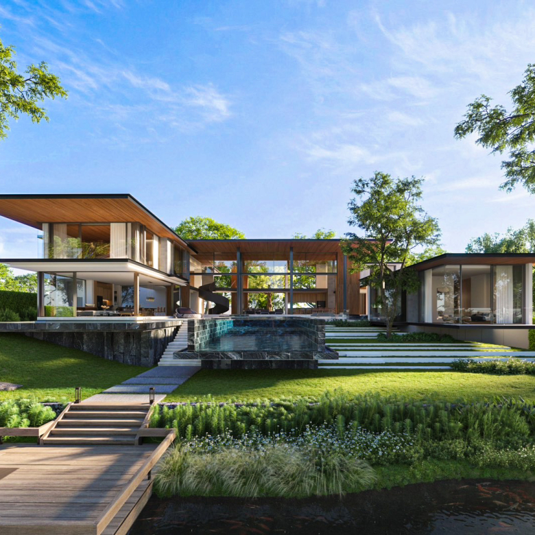 Grand Modern Zen Style 5BR, 7Bathroom, 1 family room