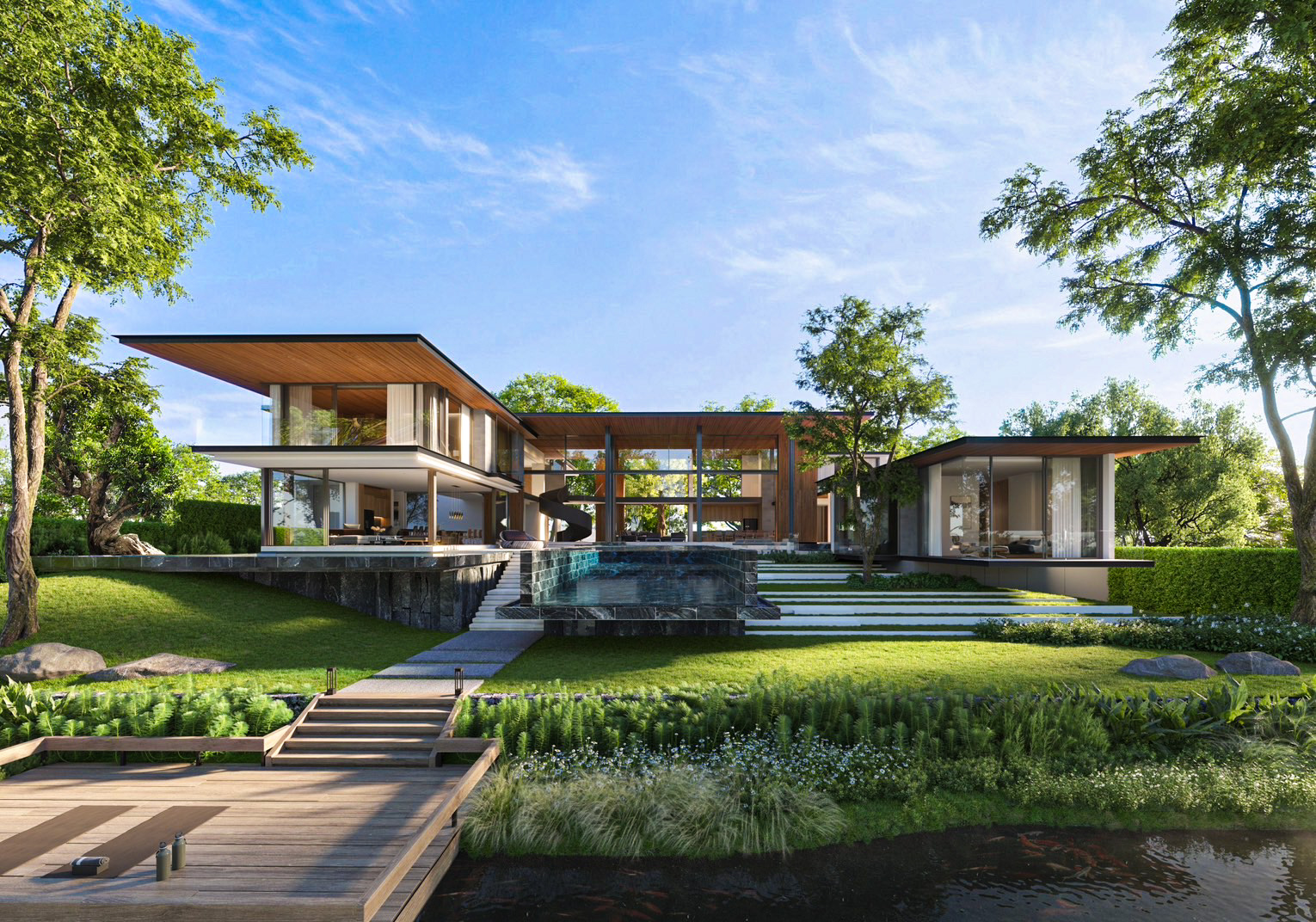Grand Modern Zen Style 5BR, 7Bathroom, 1 family room